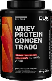 DUX HUMAN HEALTH Whey Protein Concentrado 900g Sem Sabor – Versátil para Receitas e Shakes
