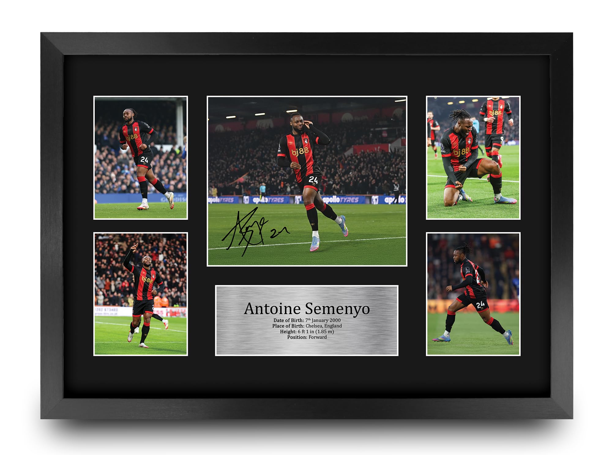 HWC Trading Antoine Semenyo Bournemouth Printed Memorabilia Signed Autograph Photograph Display for Football Fans and Supporters - A3 Framed