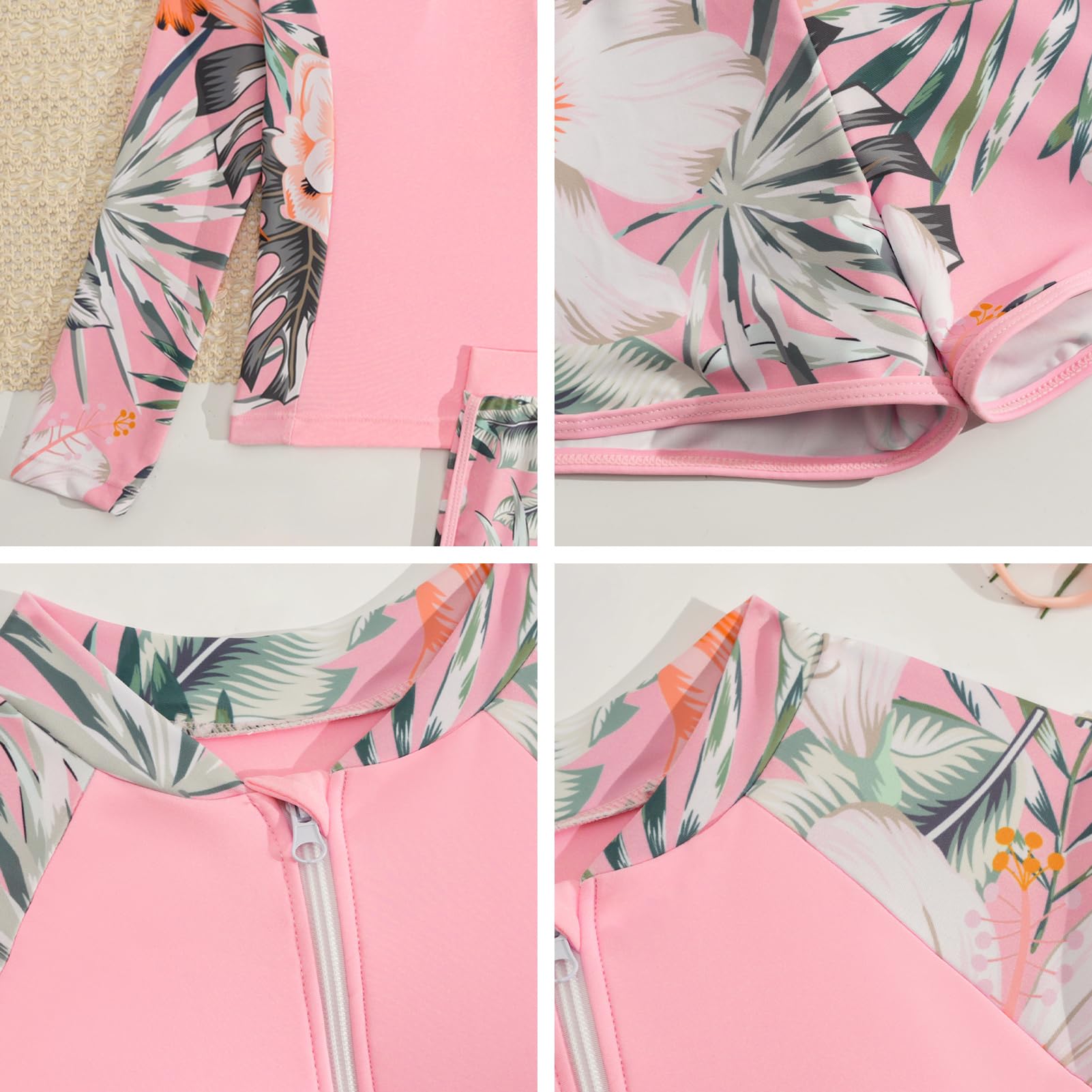 Set di 2 costumi da bagno con protezione UV UPF 50+, a maniche lunghe, con pantaloncini e pantaloncini, per adolescenti e adolescenti, protezione UV, asciugatura rapida, estivo, da spiaggia