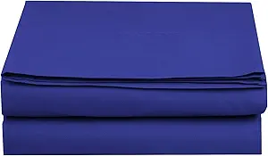 Luxury Flat Sheet on Amazon Elegant Comfort Wrinkle-Free 1500 Premier Hotel Quality 1-Piece Flat Sheet, California King Size, Royal Blue