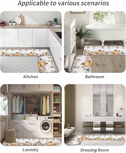 Miniatura 6 de Tapete de baño de Acción de Gracias para bañera, antideslizante, de secado rápido y absorbente, de tierra de diatomeas, tapete lavable de cocina,