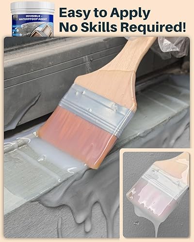 Miniatura 4 de Sellador impermeable transparente, revestimiento impermeable transparente de 35 onzas (2.2 lbs), agente invisible líquido a prueba de agua para