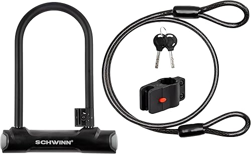 Miniatura 16 de Candado de Bicicleta Schwinn con Llaves, 3, 4, 5 o 6 pies x 8, 10, 12 o 15 mm, Negro, Cable o Cadena, Protección Antirrobo, Candado de Bicicleta
