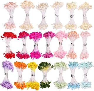 CCINEE 　暖かい色　フラワー ペップ・花材 パールペップ 人工　造花用 花芯・ペップ　直径約3mm 長さ約6.5cm 造花 雄しべ　20色セット　75本ｘ20束入り