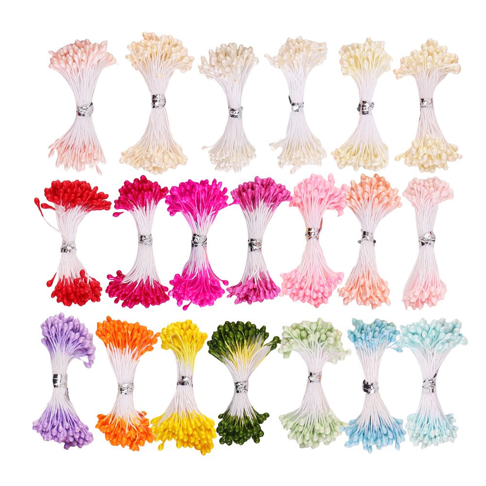 CCINEE Artificial Flower Stamens, 20 Colors, 1,700 Pcs