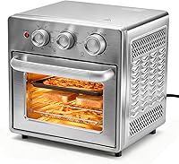 Vista 1 de OLIXIS Combo de horno tostador y freidora de aire, encimera de horno de 16.9 cuartos de galón, 5 funciones en 1, 4 accesorios incluidos, inoxidable