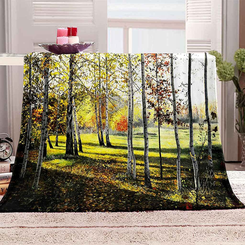 Couverture canapé lit paysage de forêt pour soirées cocooning