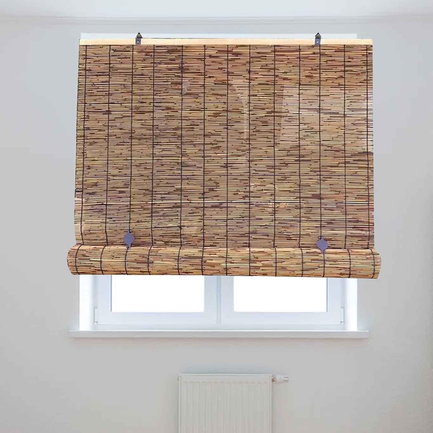 ZSML Easy to Install Bamboo Blinds for Windows, Outdoor