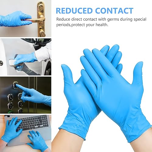 Miniatura 4 de Squish Guantes grandes transparentes y guantes grandes azules para cocina, cocina, limpieza, manipulación de alimentos