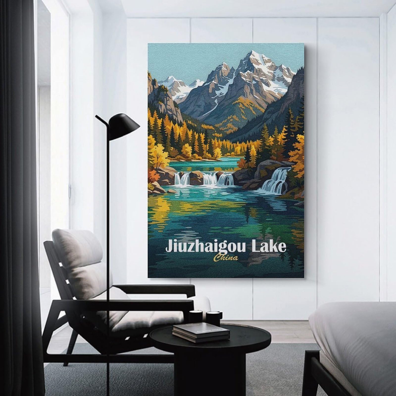 Junmoney Jiuzhaigou Lake, China Landscape Art Canvas Art Print, 24x36inch(60x90cm), for Living Room, Bedroom Or Home Office, A Wall Art Gift for Fresh Interiors