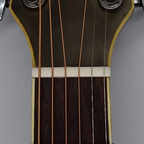 Miniatura 12 de Sillines de puente para guitarra acústica, ajuste para ranura de puente de 2.913 in y 2.835 in, hueso completo puro, color marfil, paquete de 4