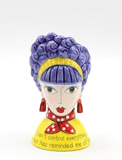 Cosmos Gifts Lady Purple Hair Makeup Brush Holder/Vase, 3 1/2