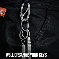 Vista 7 de KeyUnity Clip de llavero de mosquetón de titanio KD00 y llavero dividido KA20 para paquete de llavero