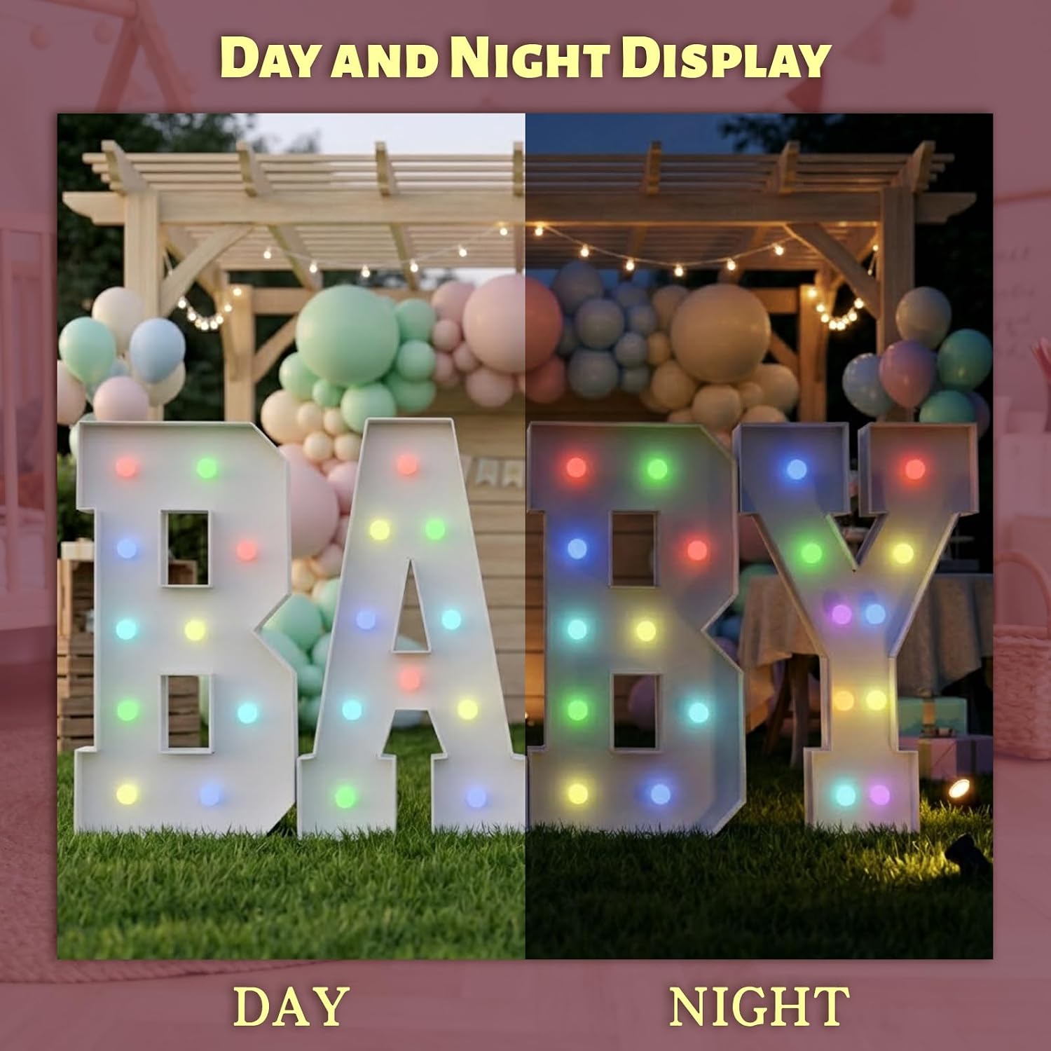 3FT Marquee Light Up Number - Marquee Numbers 3 Feet Tall, Large Led Sign For Baby Shower,Party,Birthday Decorations,Graduation,Prom(Number 3)