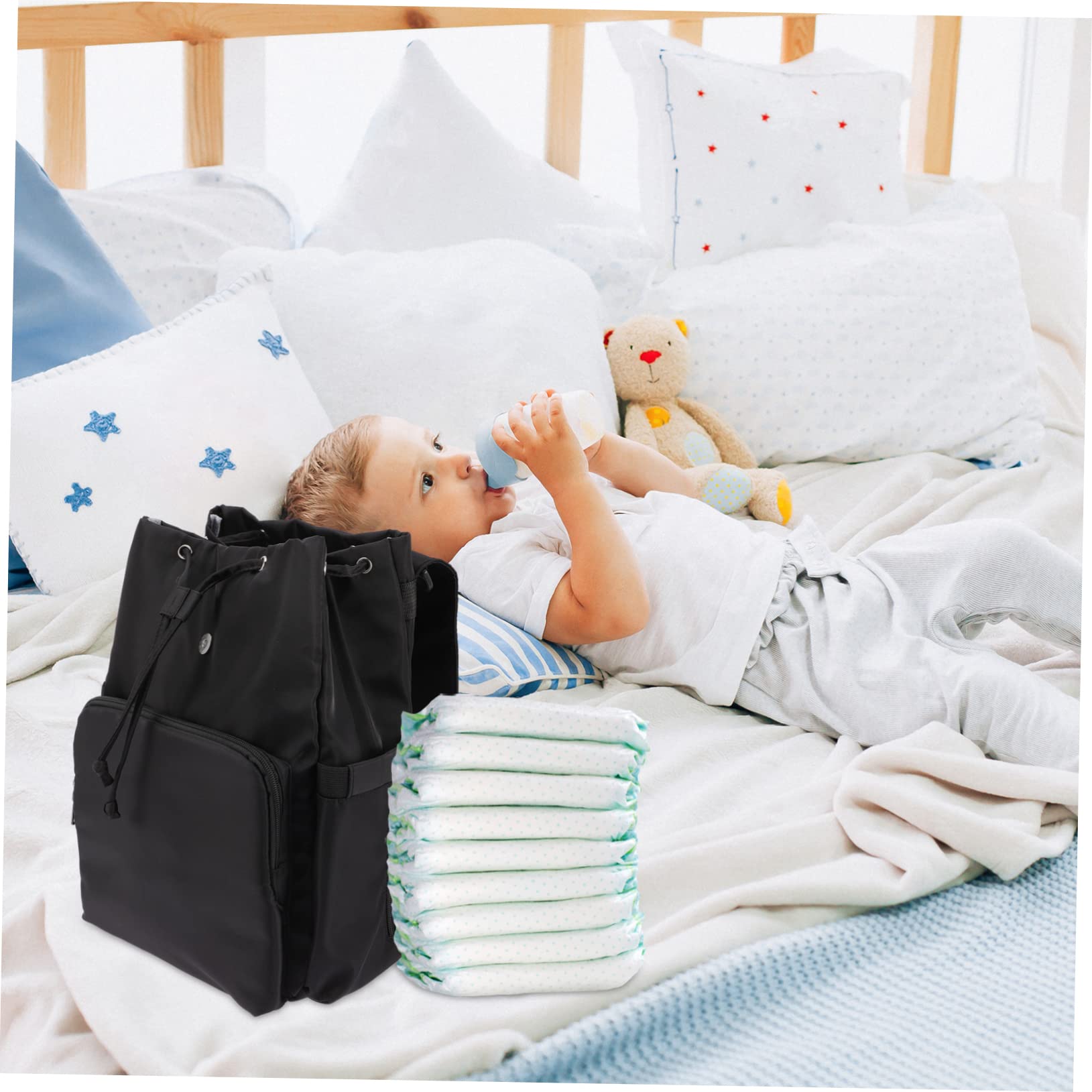 Organisieren Sie Die Bedürfnisse Des Babys Wickelrucksack Für Frauen Wickeltaschen Mit Kordelzug Multifunktional