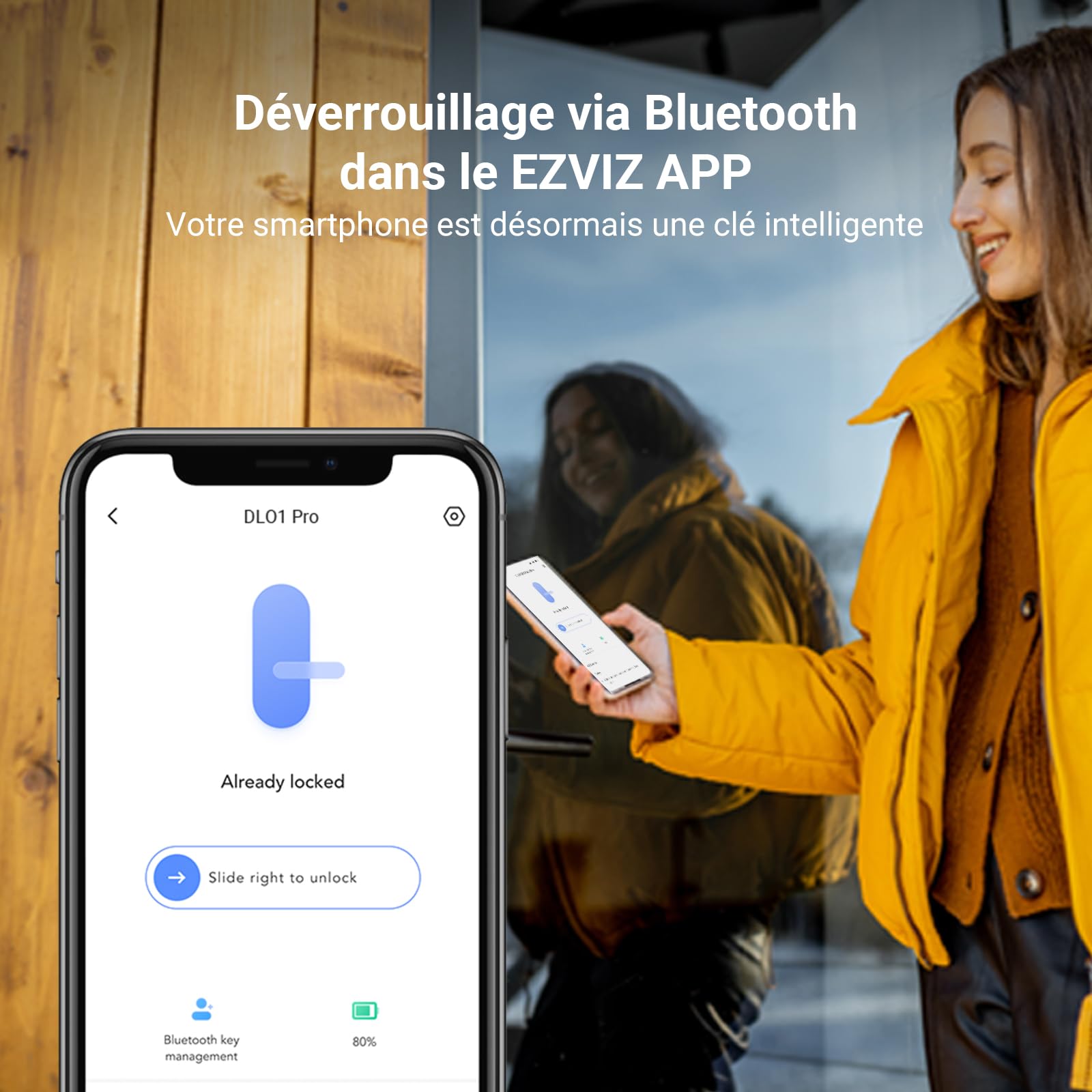 EZVIZ DL01PRO Smart Lock avec Clavier Multifonctionnel et A3 Passerelle Domestique, Serrure Connectée Bluetooth accès à distance sans Clé
