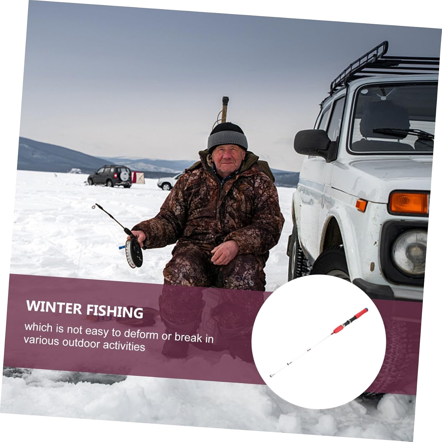 Adjustable Ice Rod for Winter Lightweight Stick Lure Casting Metal Material 1pc
