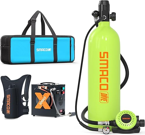 Miniatura 17 de Mini tanque de buceo de 1.9L de capacidad de buceo tanque de oxígeno Soporte de aproximadamente 25 minutos de respiración subacuática Kit de tanque