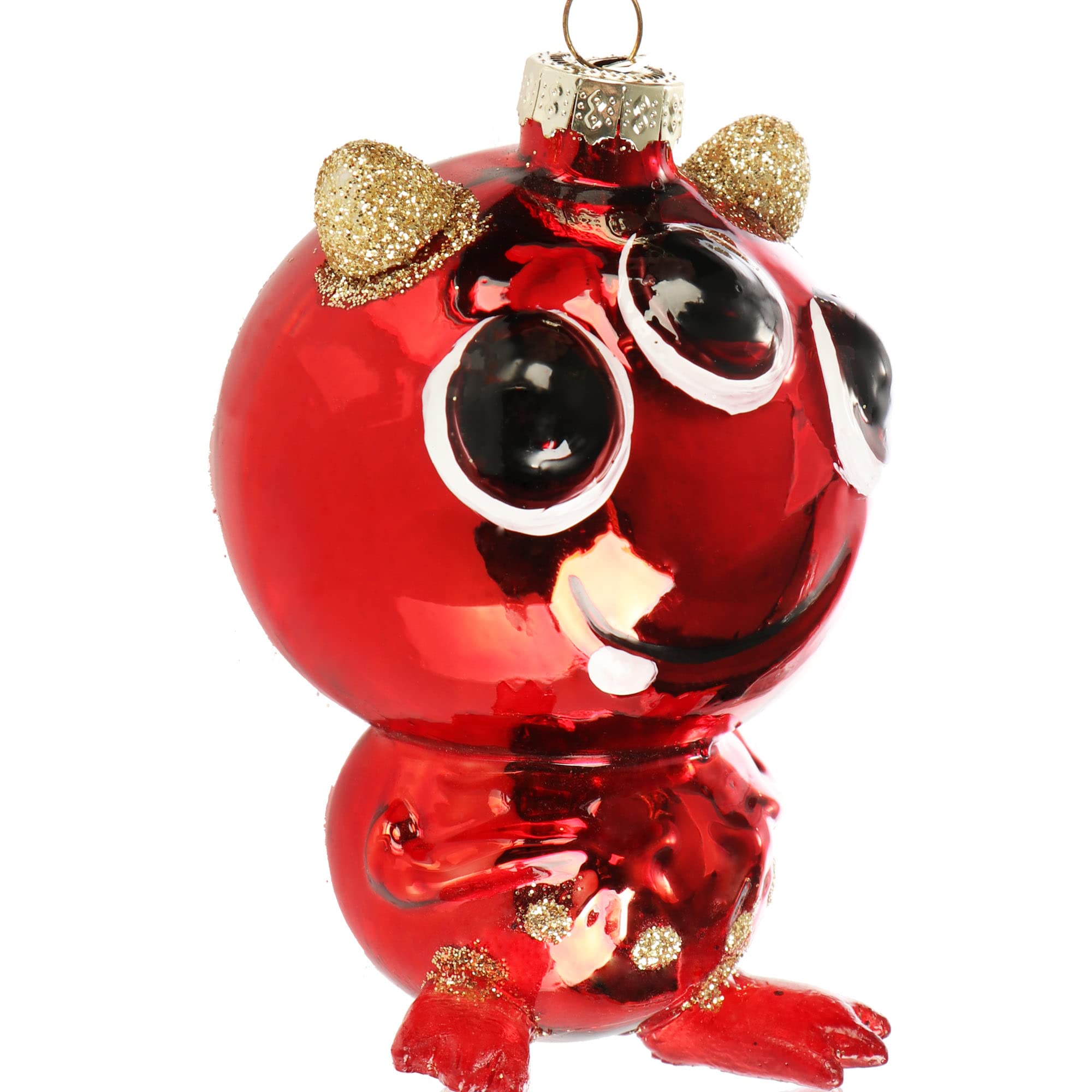 com-four® 3X Premium Christbaumschmuck - Deko-Alien aus echtem Glas - besondere Baumkugeln als Weihnachtsdeko - spezielle Weihnachtsbaumanhänger (Fantasy-Alien - 3 Stück)