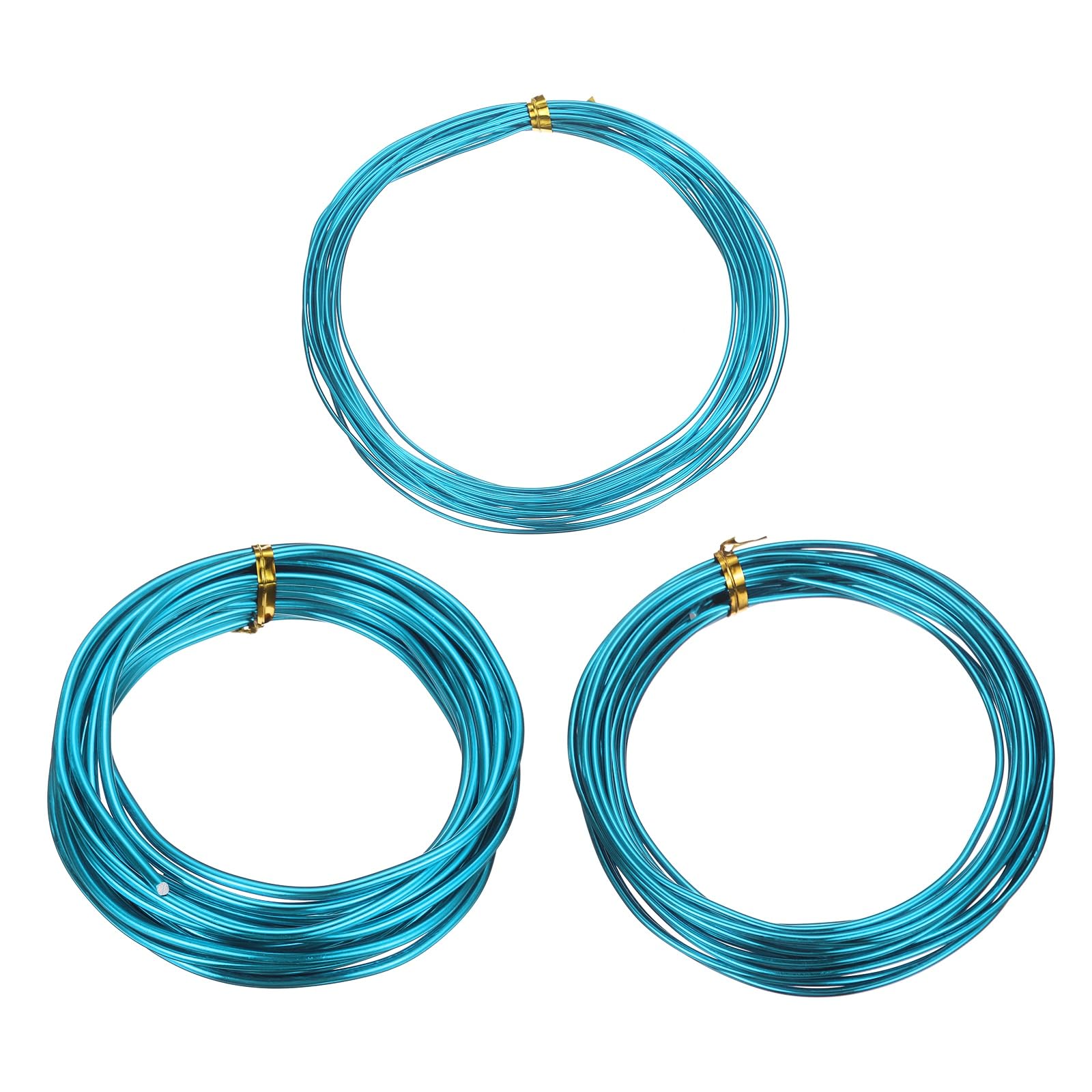 sourcing map 3 Roll Bonsai Wire 1/2/3mm Each Roll 16.4ft (5m) Anodized Aluminum Bonsai Wire for Gardening Tree Branch Fixing DIY Crafting, Light Blue