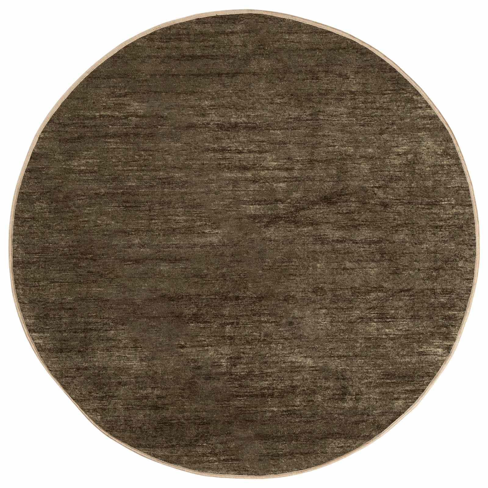 Tapis de couloir rond vert forêt pour entrée et chambre moderne