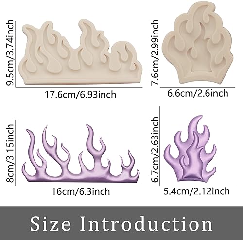 Miniatura 5 de Moldes de fondant de llama, 2 piezas, moldes de silicona para decoración de pasteles de fuego, herramientas de cocina para hornear cupcakes, mousse,
