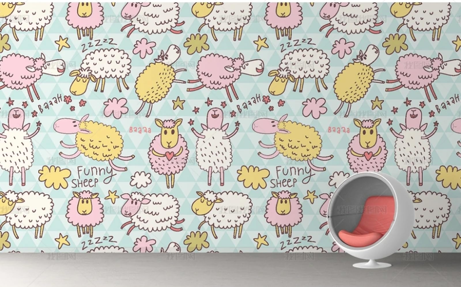 Papier peint autocollant mouton bleu 45x600cm en vinyle imperméable