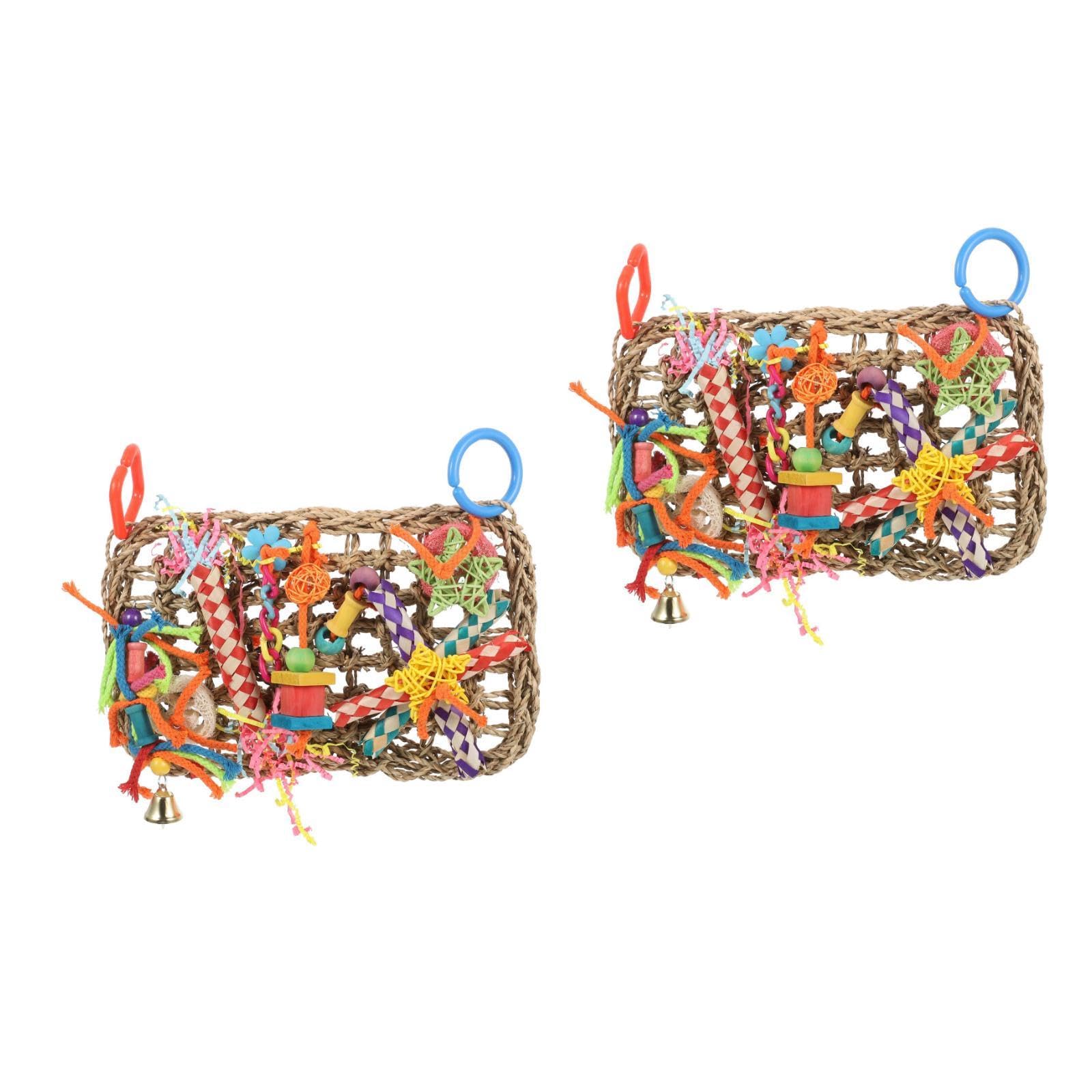 BESPORTBLE 2pezzi Giocattolo Appeso Per Pappagalli Mare Accessorio Da Gioco Per Uccelli Struttura Intrecciata Per Attività Di Masticazione e Arrampicata