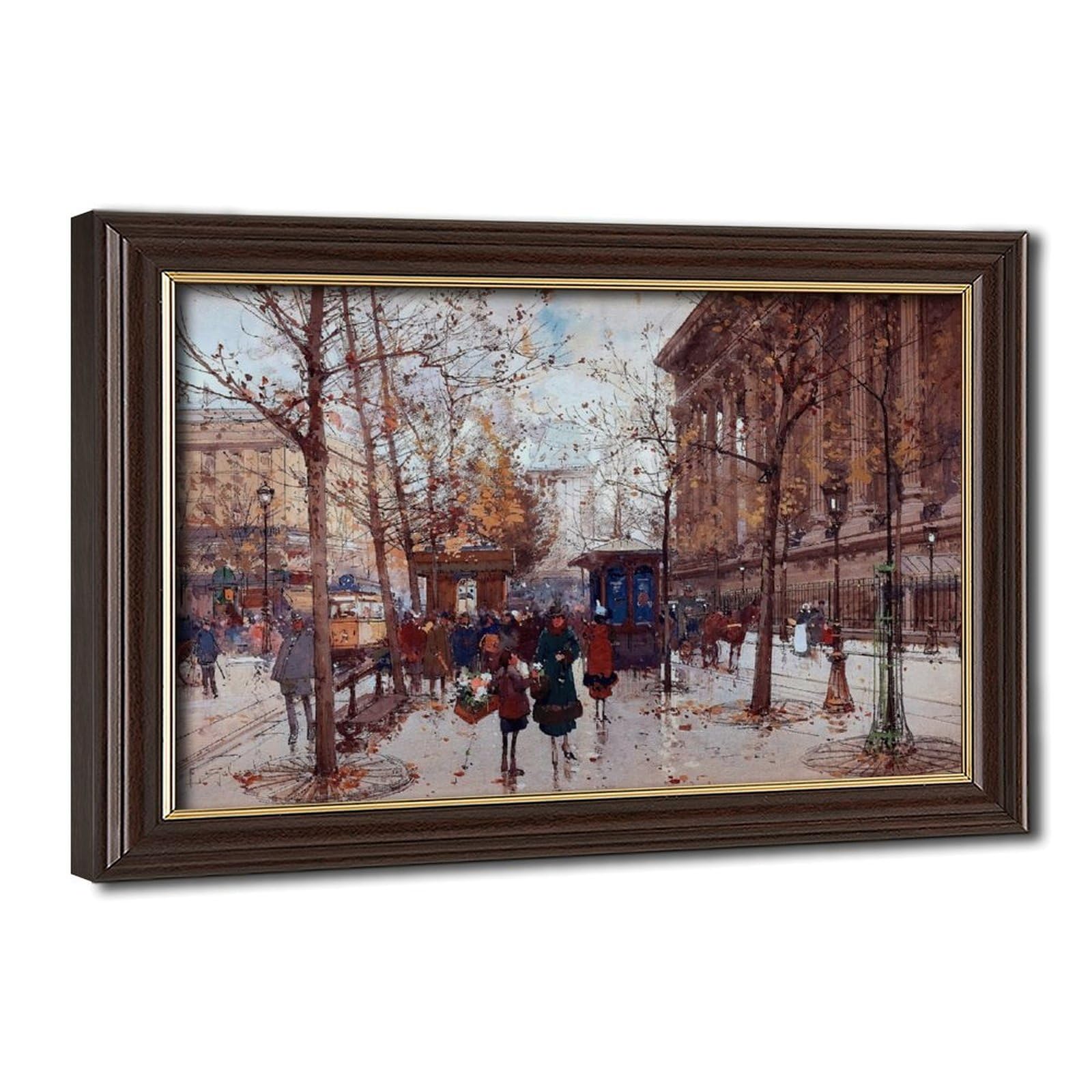 WCYB La Madeleine by Eugene Galien-laloue Posters Prints Canvas Deco Paintings Wall Art Hangable Frame 8" L X 12" W