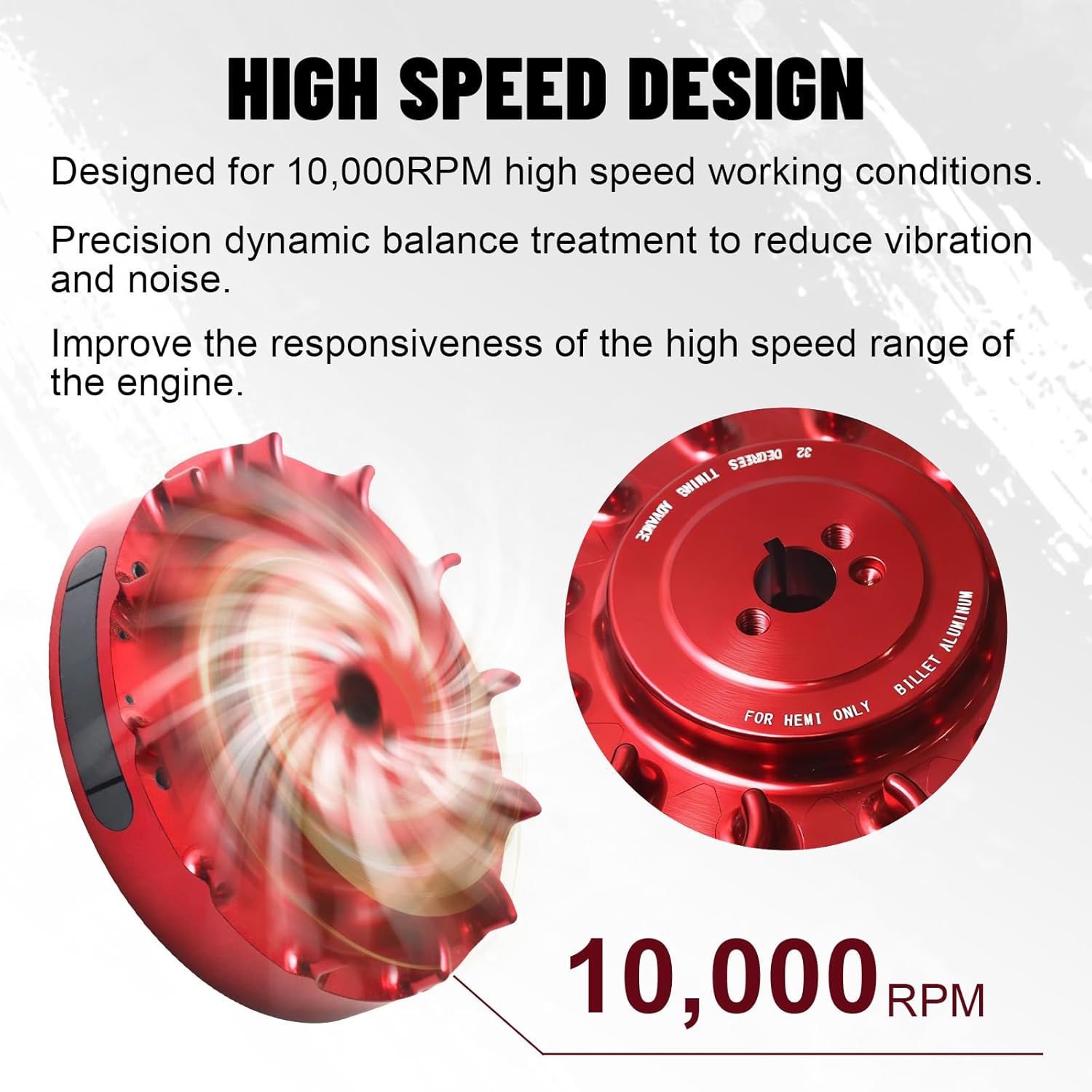 Speedway Billet Flywheel For Predator 212cc Hemi Only,Advance timing of approximately 32 Degrees Red