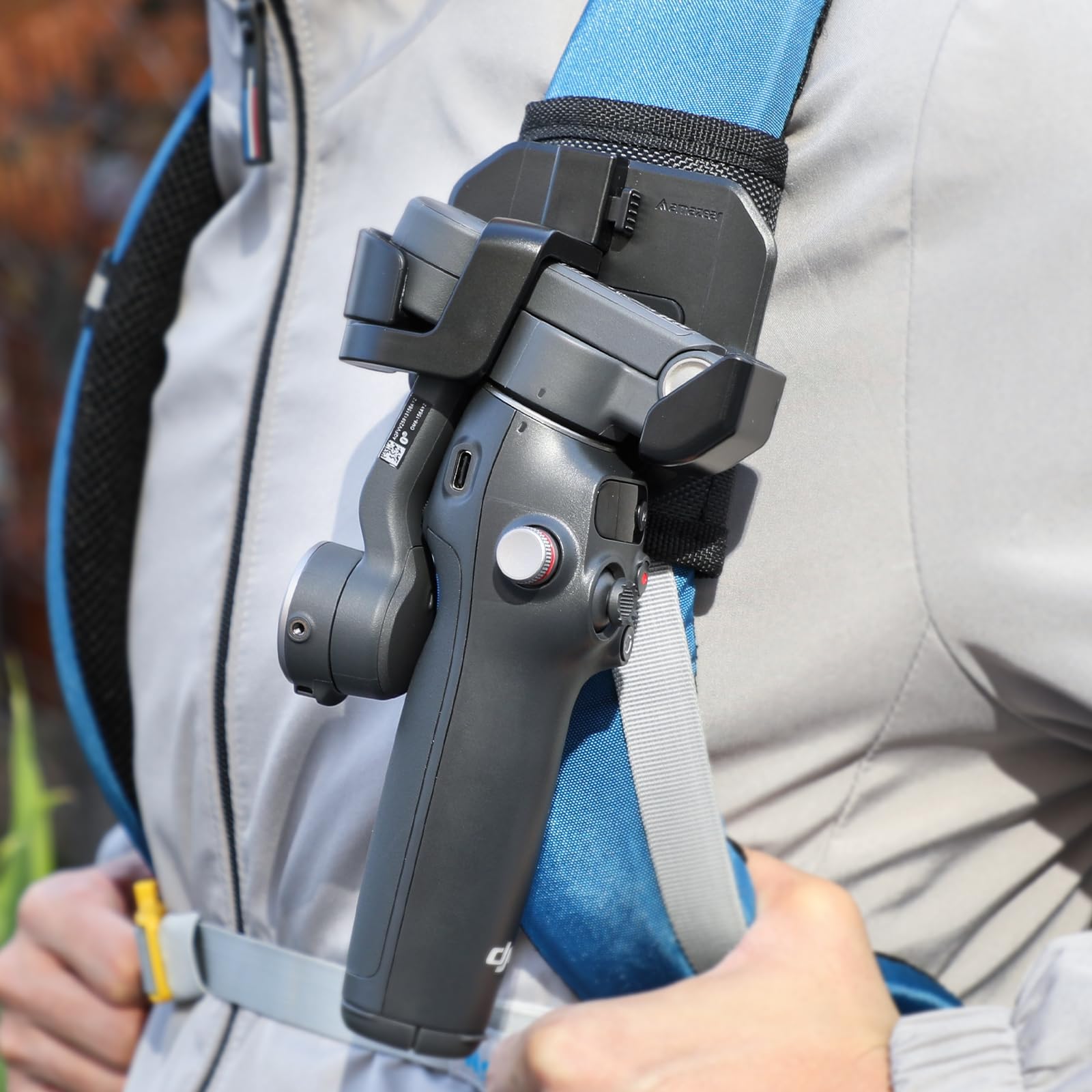 Backpack Strap Quick-Release Holder for DJI OSMO Mobile 8/7 / 7Pro, OM7 Pro Accessories Shoulder Strap Clip Mount for Fast and Easy Store and Pick, Black