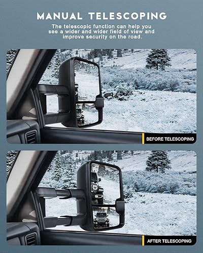 Miniatura 5 de OCPTY Espejos de remolque con calefacción, retrovisores laterales izquierdo y derecho compatibles con 2008-2013 para Chevy Silveradopara Gmc Sierra