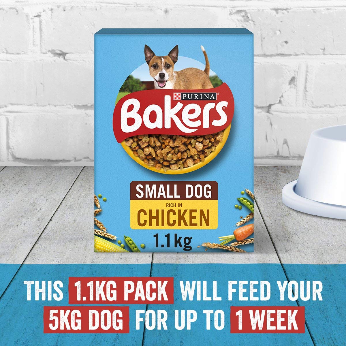 Bakers Small Dog Dry Food - Chicken & Vegetable Recipe, 1kg Bag, Complete Nutrition For Small Breeds