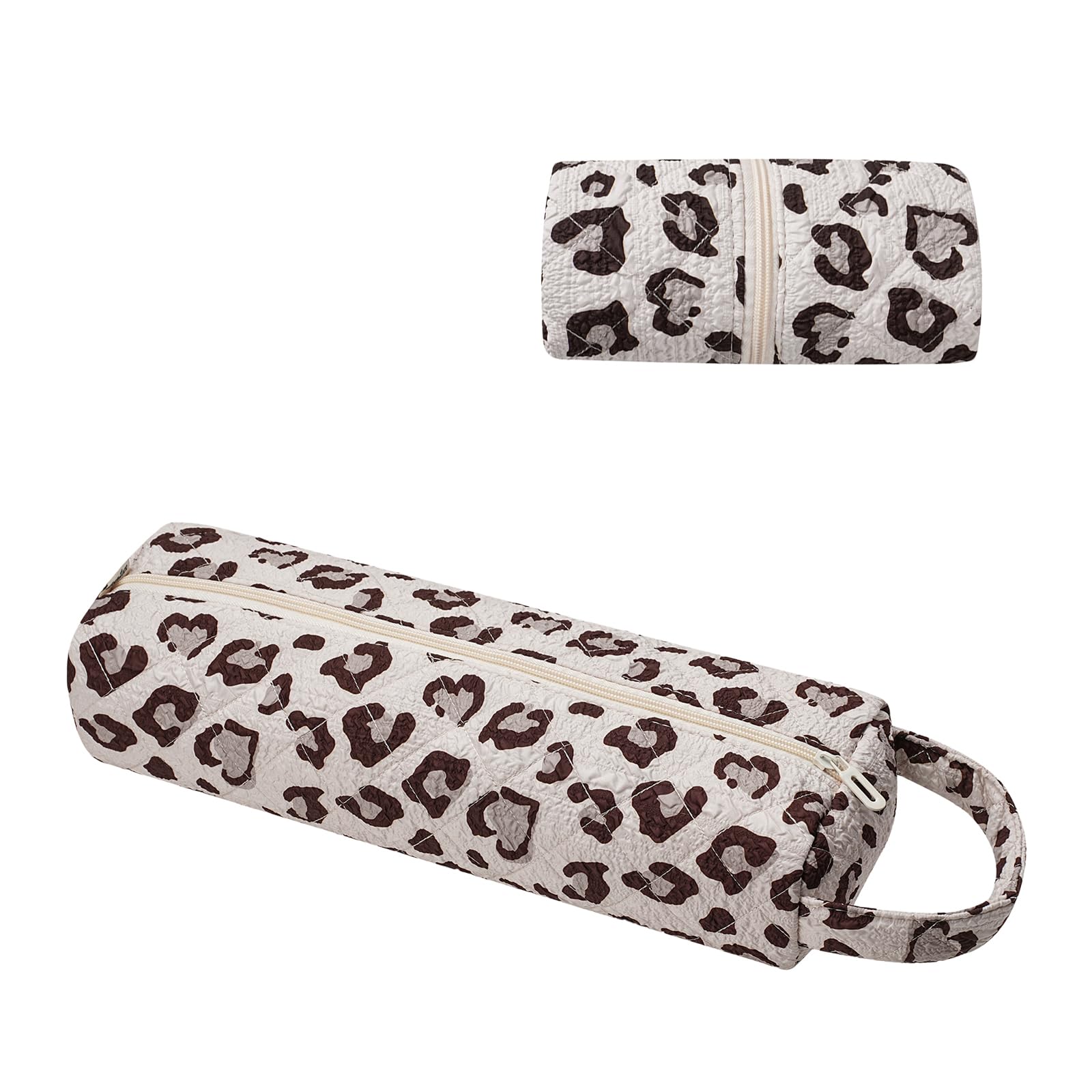 RSRSLEII Quilted Hair Tools Travel Bag with Leopard Pattern, Foldable