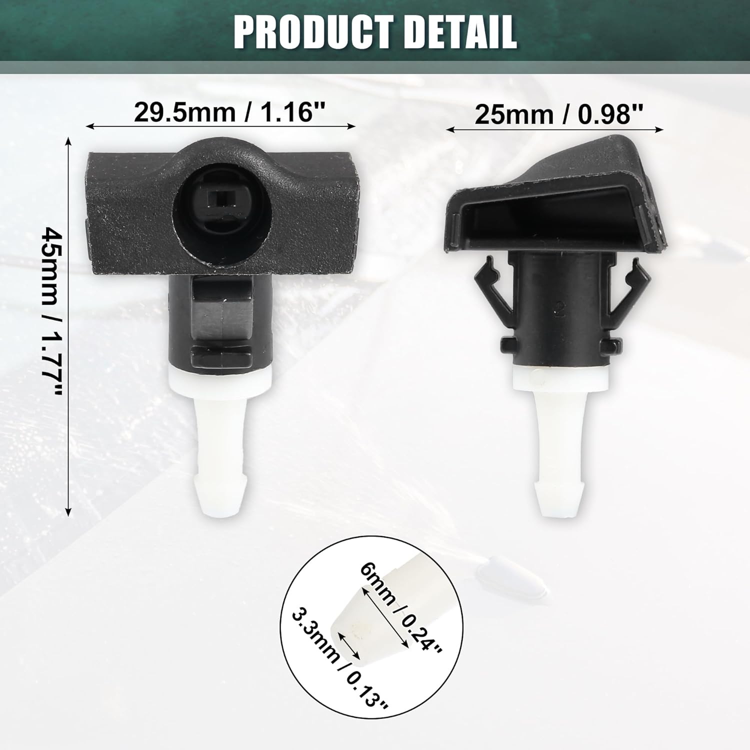 ACROPIX Windshield Wiper Washer Nozzle Spray Jet Fit for Nissan Maxima 2009-2011 No.289329N00A - Pack of 2 Black