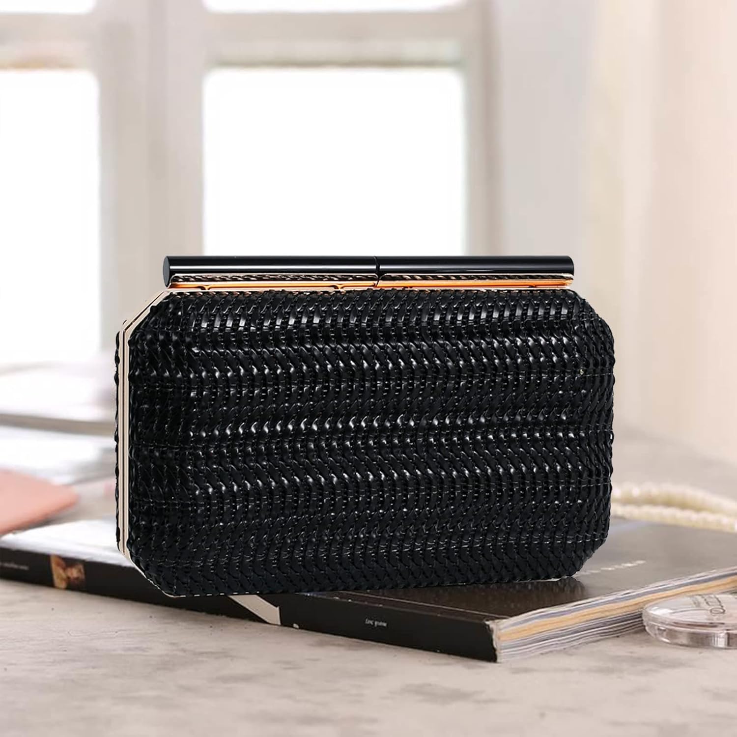 CORIOS Small Evening Bag for Women Elegant Clutch Bag Bridal Wedding Purse Handbag