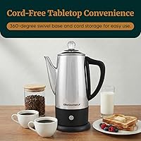 Vista 2 de Elite Gourmet EC812 Cafetera eléctrica de 12 tazas con función de mantener caliente, perilla de progreso de preparación transparente, mango de tacto