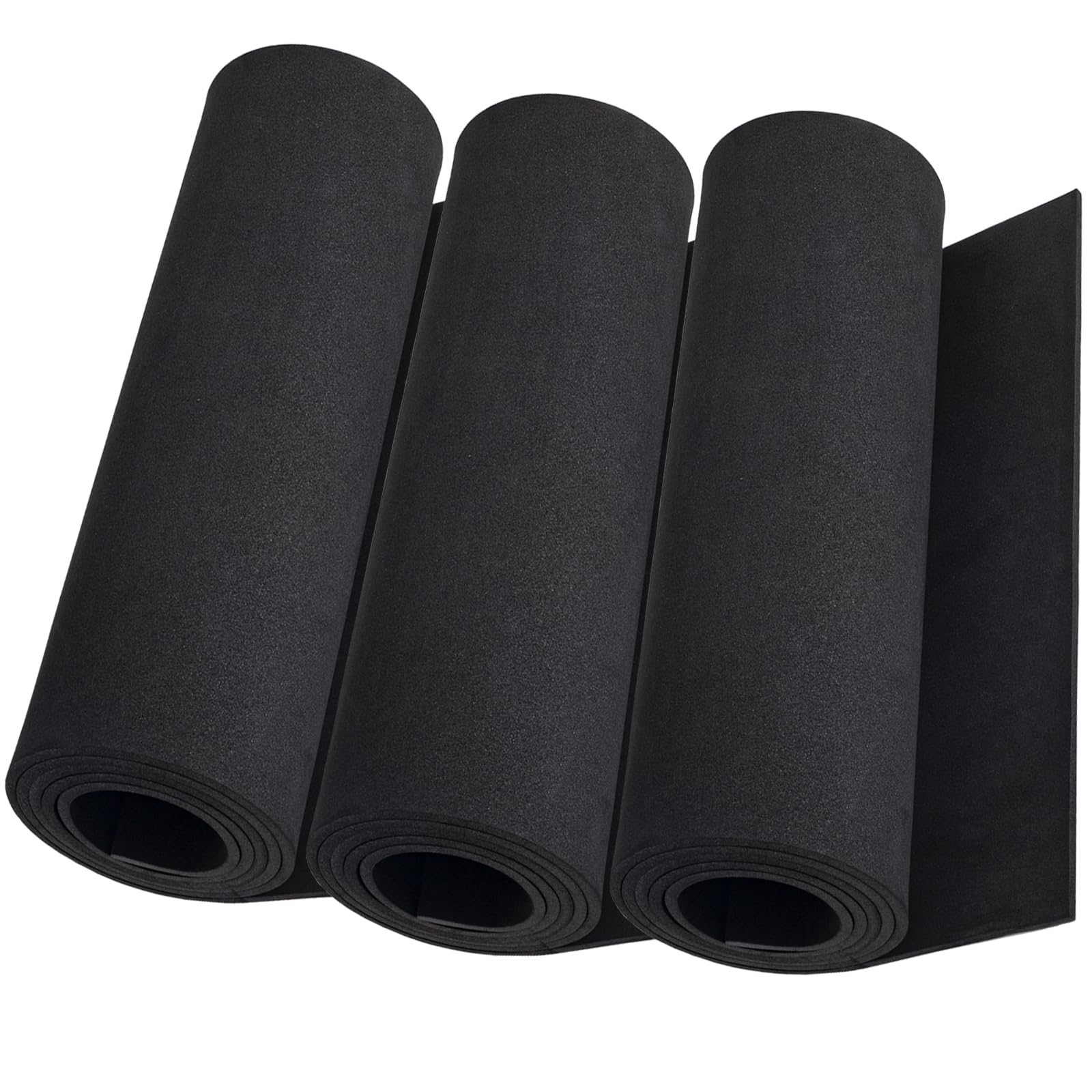 3 Rollen EVA Foam 5mm, MEARCOOH EVA Schaum Schwarz, 35.5x150cm mit hoher Dichte 86kg/m3 EVA Foam Cosplay für Kunsthandwerk Kostüm DIY Projekt (3PCS 5mm Schwarz)