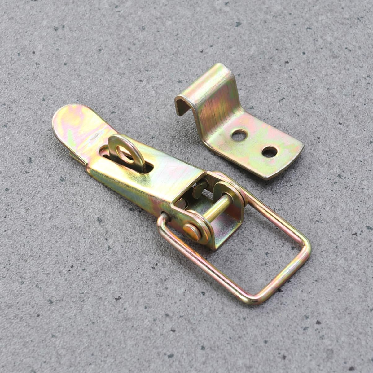 HOLIDYOYO Down Clamp Latch for Carriage Truck Door Flexible Push Pull Toggle Design Heavy Duty for Automotive and Truck Applications Golden Finish