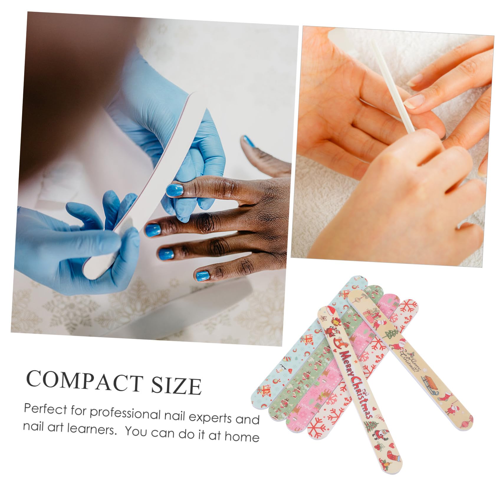 24pièces Outil de Pédicure Noël Polissage Ongles Limes Pédicure Simple Mise Forme Ongles Style Aléatoire