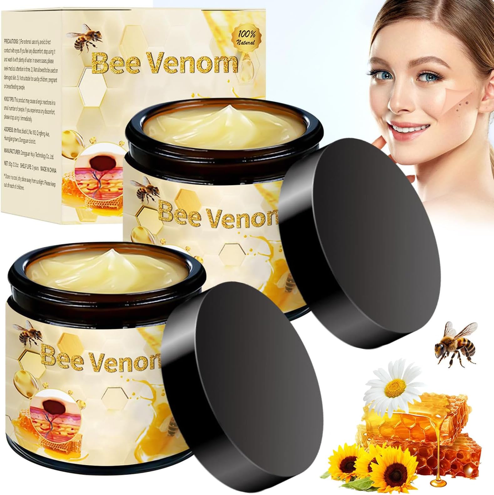 Bee Venom Cream, New Professional Bee Venom Repair Cream for All Parts of The Body (2.12oz)(2)