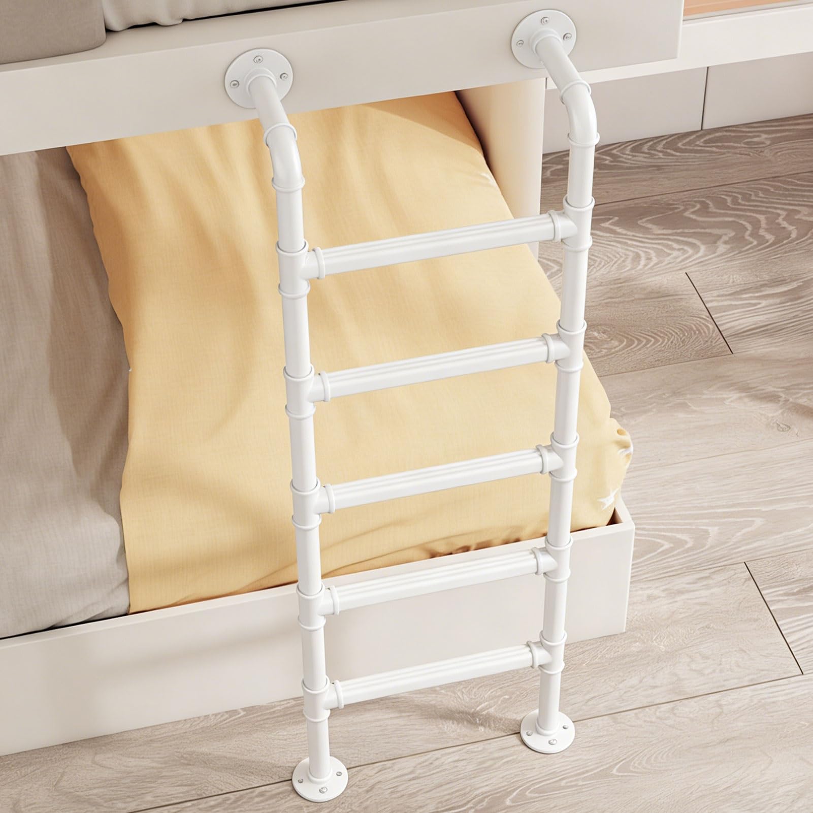 Échelle pour lit superposé et mezzanine gain de place blanche de 119 cm en métal