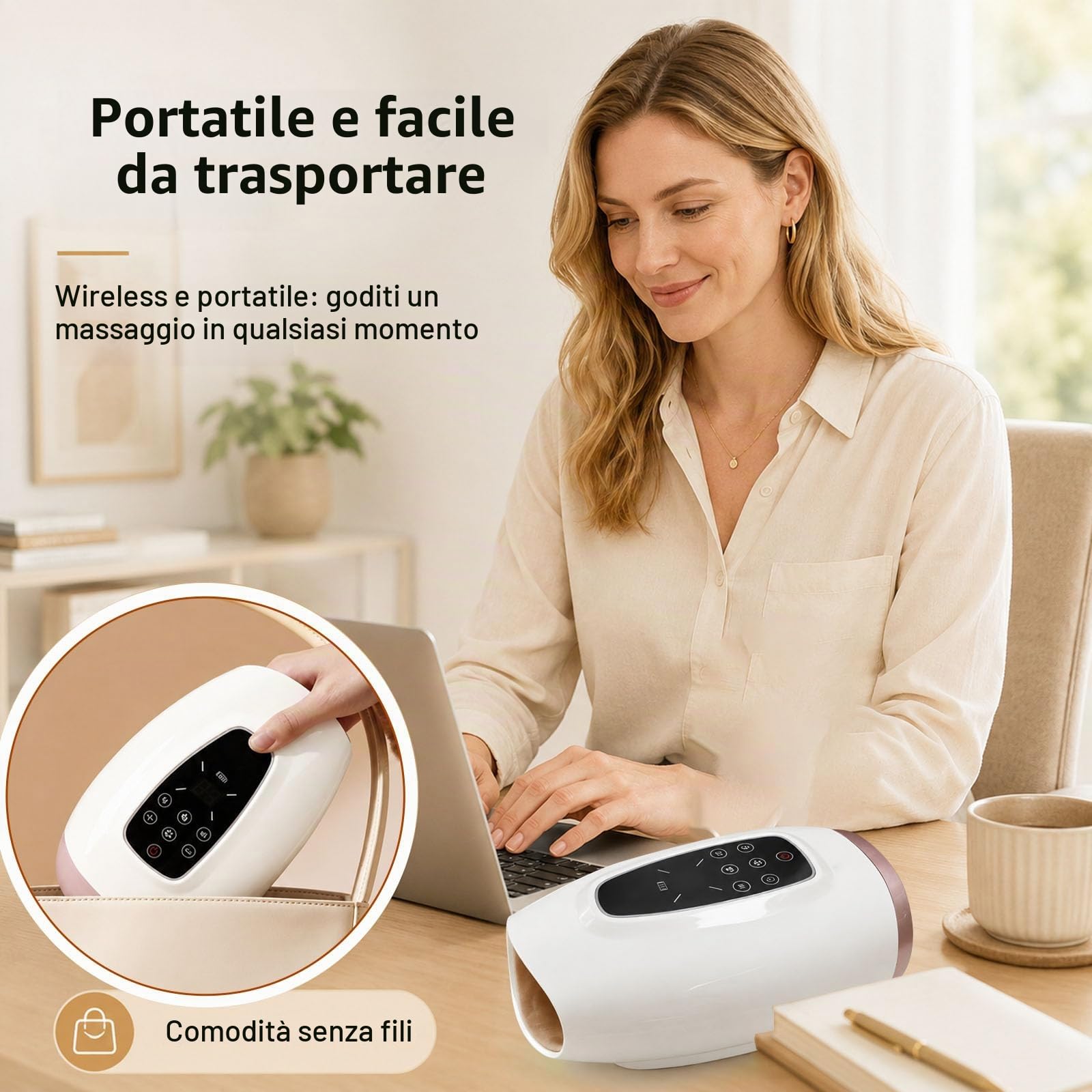 Elettrico Massaggiatore Mani,Con 5 Modalità e Intensità