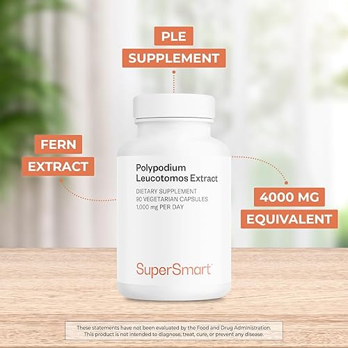 Miniatura 3 de Supersmart - Extracto de leucotomos de polipodio 1000 mg por día, protección natural para el verano y el cuidado de la piel, antienvejecimiento y