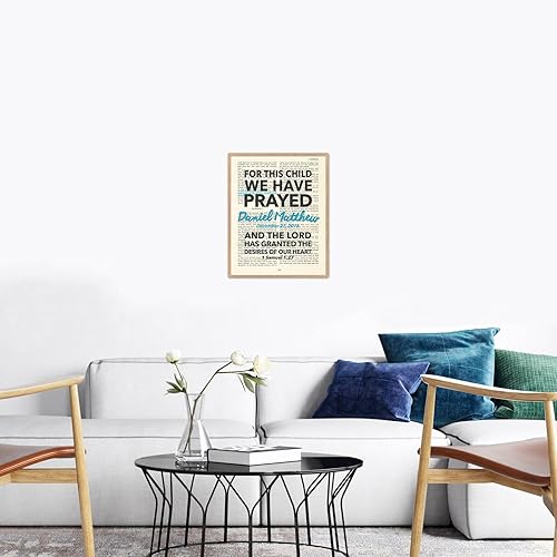Miniatura 4 de Custom Vintage Bible Verse Page Personalized - For This Child I Have Prayed, 1 Samuel 1:27 Christian Art Print, Unframed, Christian Wall and Home