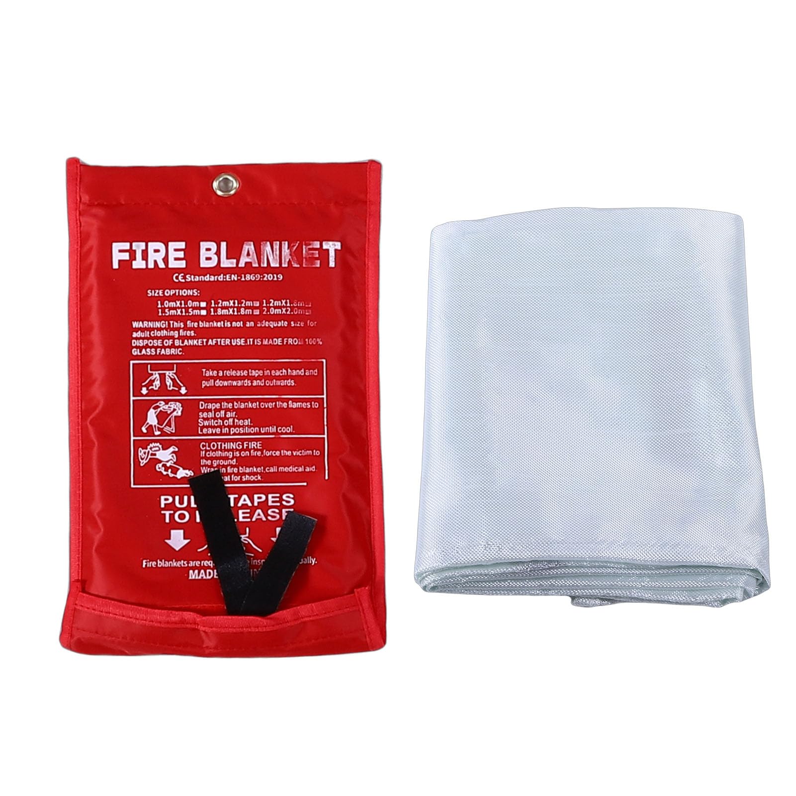 Cryfokt Manta Ignífuga de Emergencia para Cocina Casera Manta Ignífuga de Fibra de Vidrio de 1 M X 1 M con Bolsa de Almacenamiento Sofocante de Extinción Rápida de Incendios con Certificación de