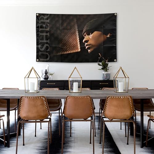 Miniatura 5 de Tapiz de música de cantante de R&B de Estados Unidos, póster divertido de bandera de Usher, decoración del hogar, pancarta de 3 x 5 pies para