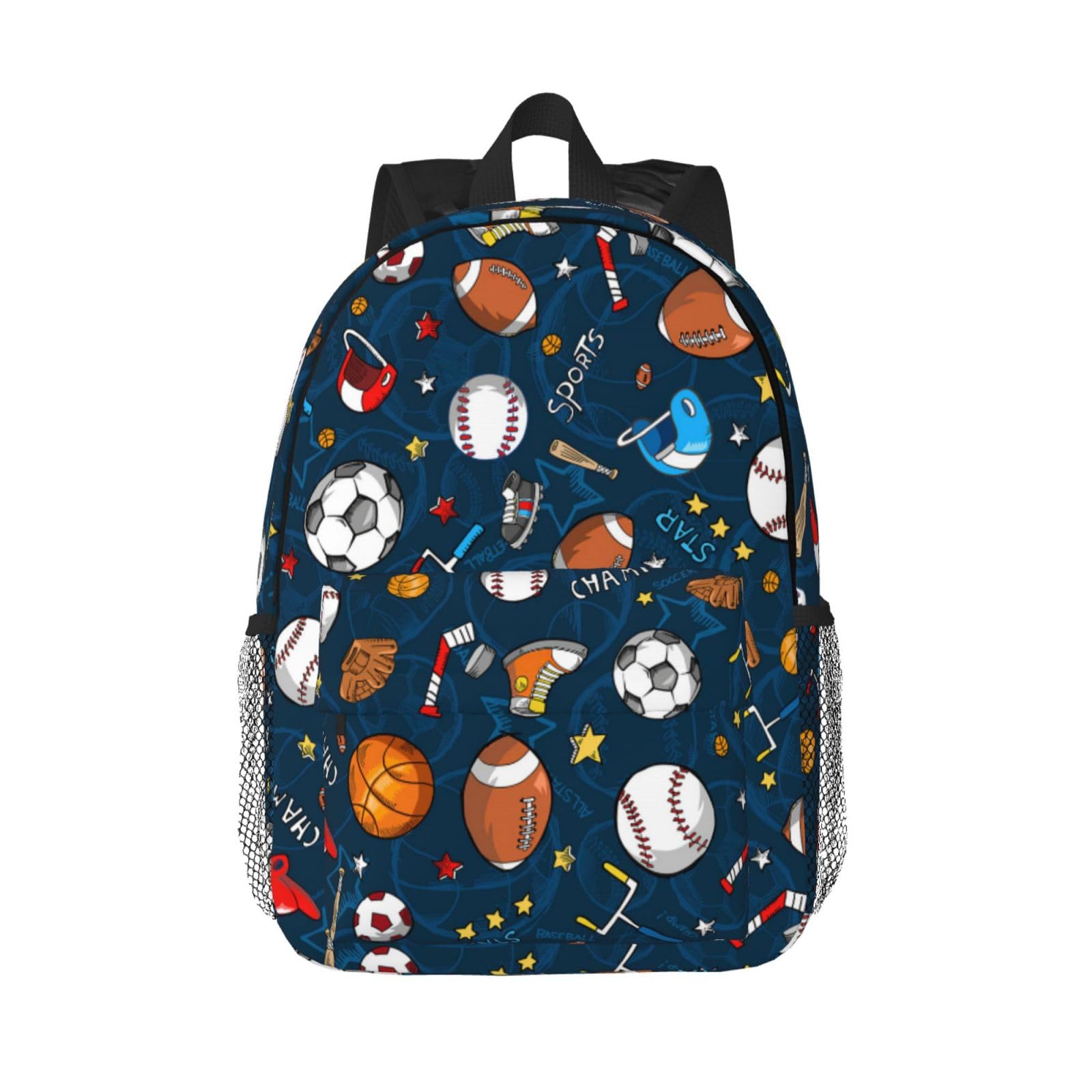 exroozy Sports Backpack for Boys Girls Basketball Soccer Baseball School Bags Blue Shoulder Bags Travel Backpack Bookbag 15 inch Gift for Kids Toddler