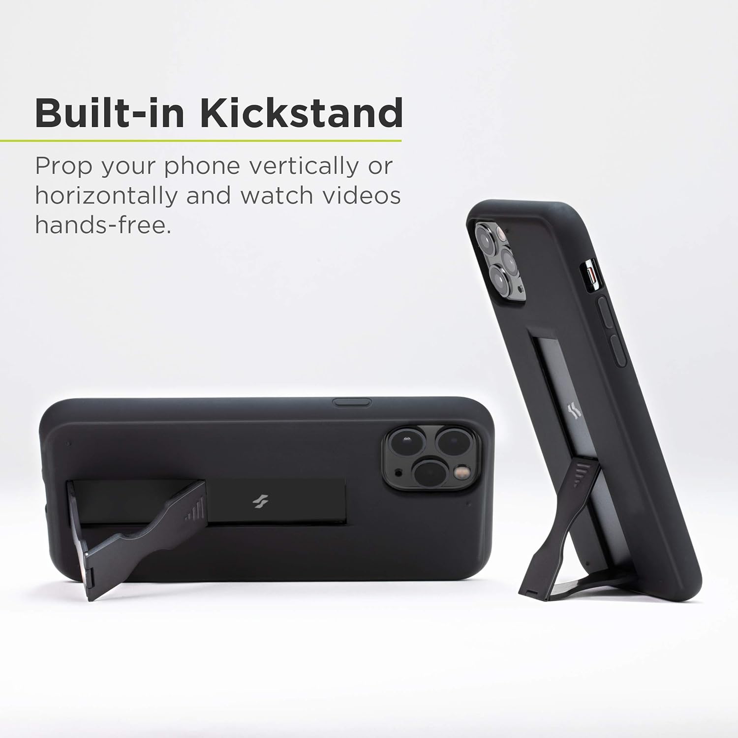 Buy 2 get 3 PureGear SlimStik Built-in Kickstand Case for Apple iPhone 11, Supports Wireless Charging, Functional Grip, Ultra Slim Protective iPhone 11 Case with Lifetime Replacement Coverage (Black)