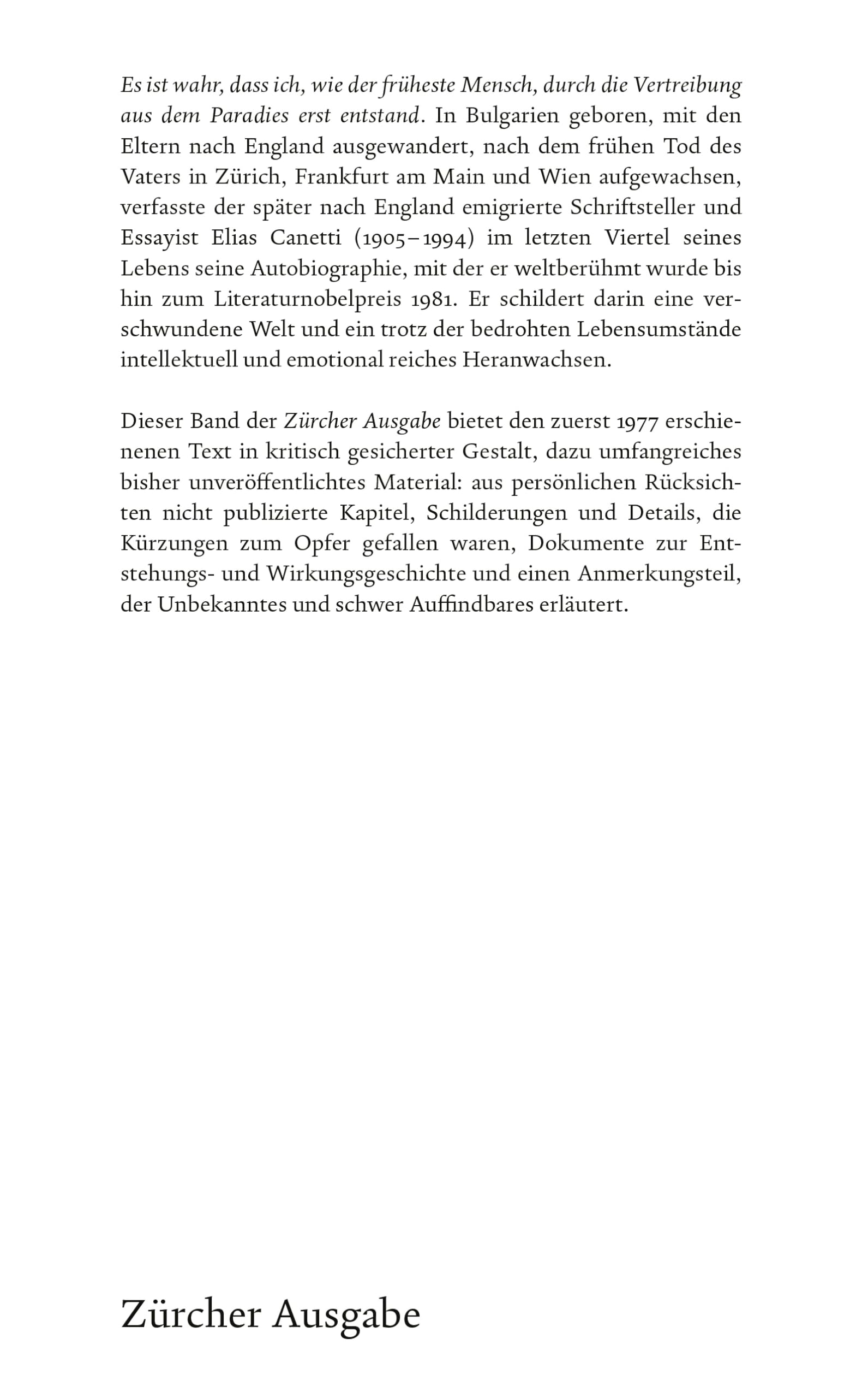 Die gerettete Zunge - Zürcher Ausgabe, Band 5: Geschichte einer Jugend